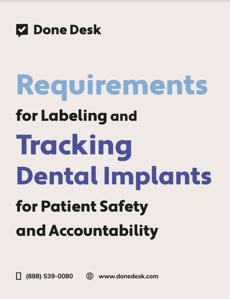 Requirements for Labeling and Tracking Dental Implants